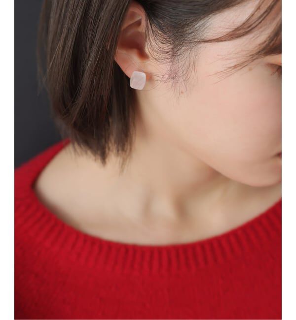 Lilas by Spick&Span「ラウンド*キューブバイカラーピアス K10（片耳）」|ピアス|