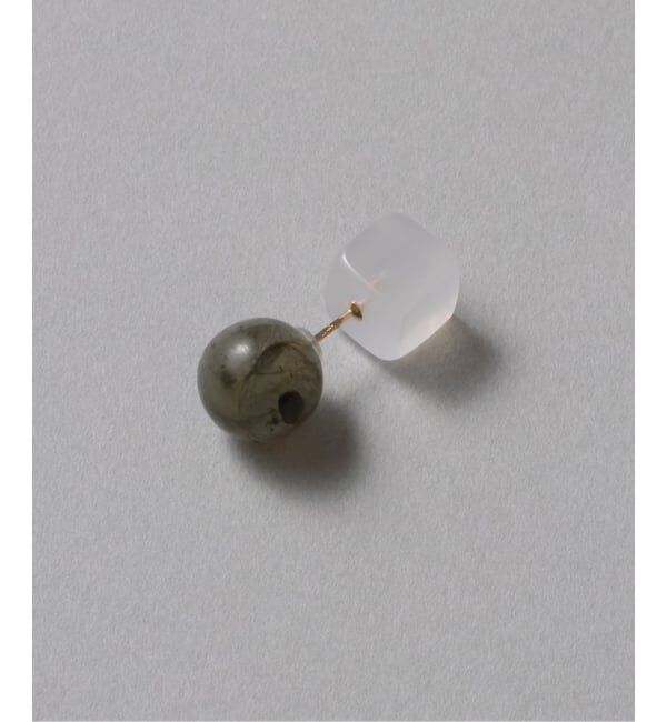 Lilas by Spick&Span「ラウンド*キューブバイカラーピアス K10（片耳）」|ピアス|