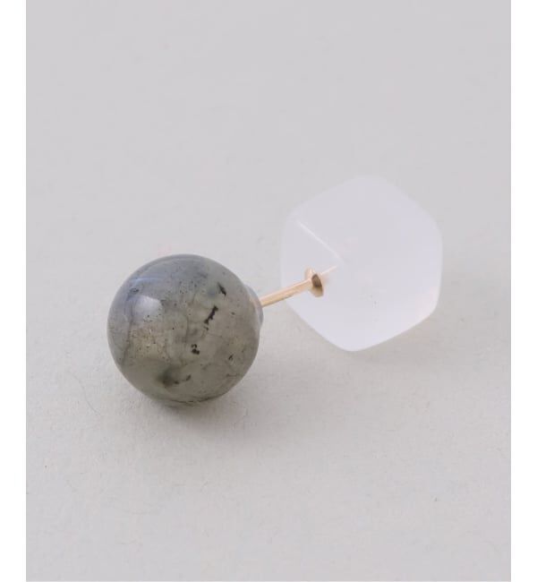 Lilas by Spick&Span「ラウンド*キューブバイカラーピアス K10（片耳）」|ピアス|