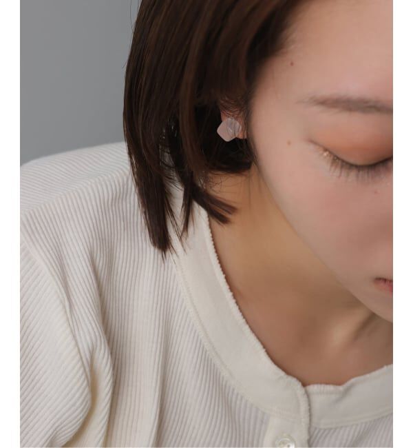 Lilas by Spick&Span「ラウンド*キューブバイカラーピアス K10（片耳）」|ピアス|