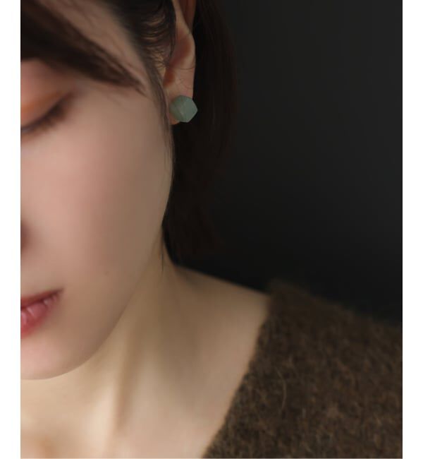 Lilas by Spick&Span「ラウンド*キューブバイカラーピアス K10（片耳）」|ピアス|