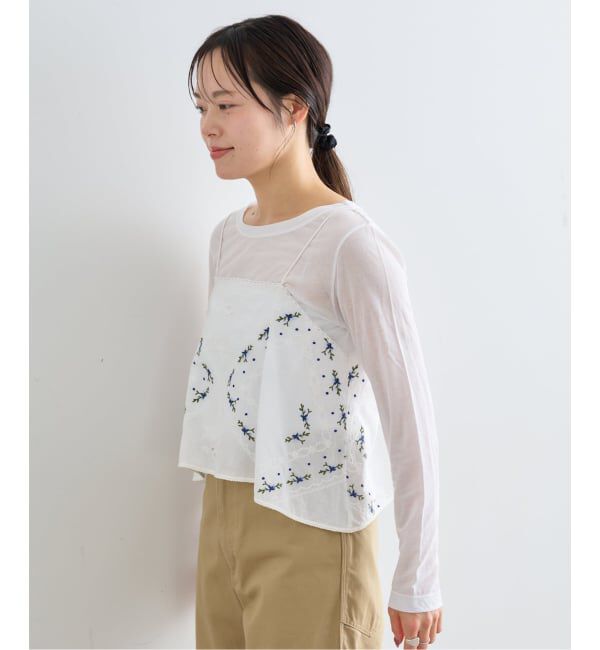 U by SPICK&SPAN「フレアシシュウキャミブラウス」|シャツ・ブラウス|