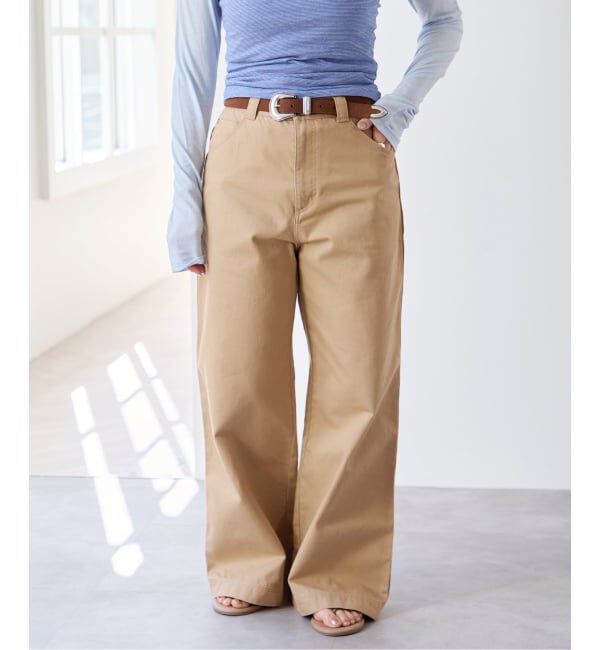 U by SPICK&SPAN「《新色 / 追加》ヴィンテージライクチノパンツ」|チノ|ベージュ