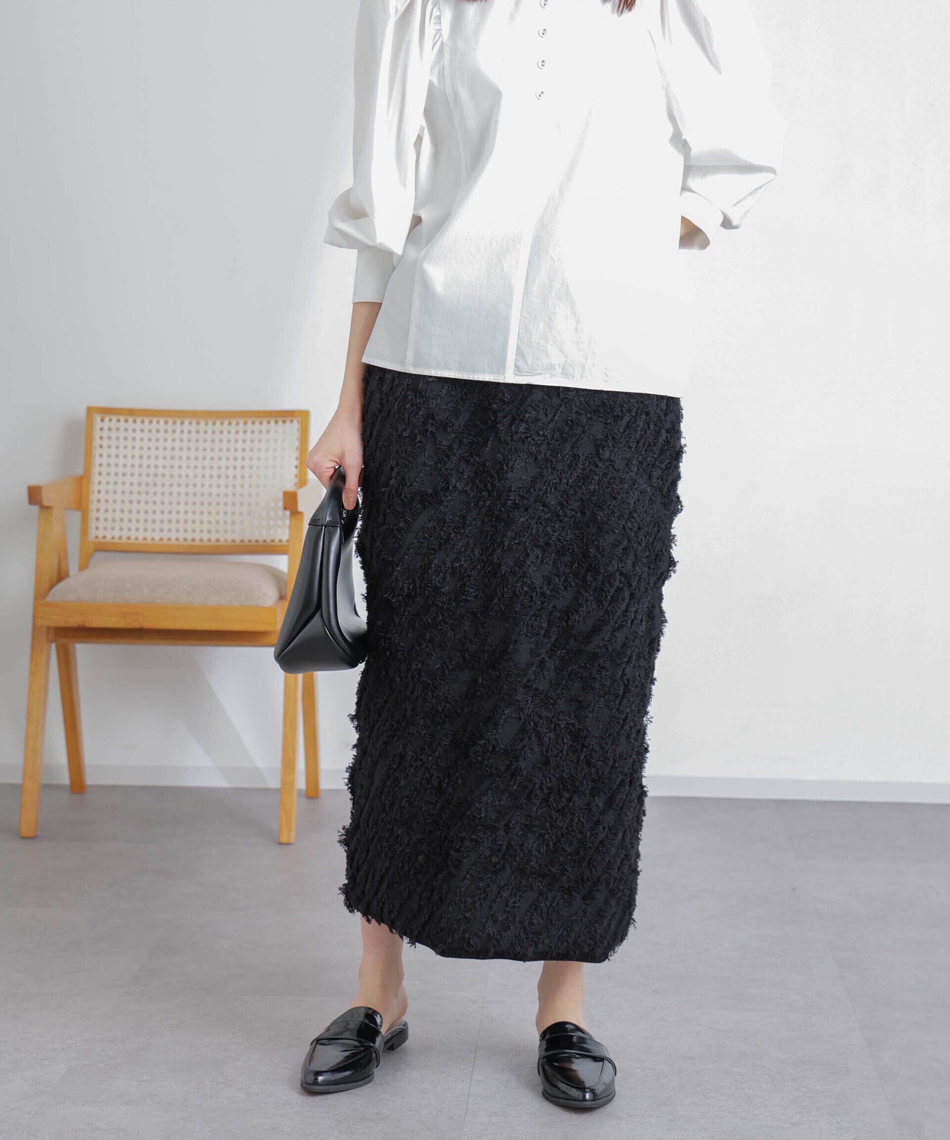 nano･universe「フリンジニットスカート(セットアップ可)」|スカート|