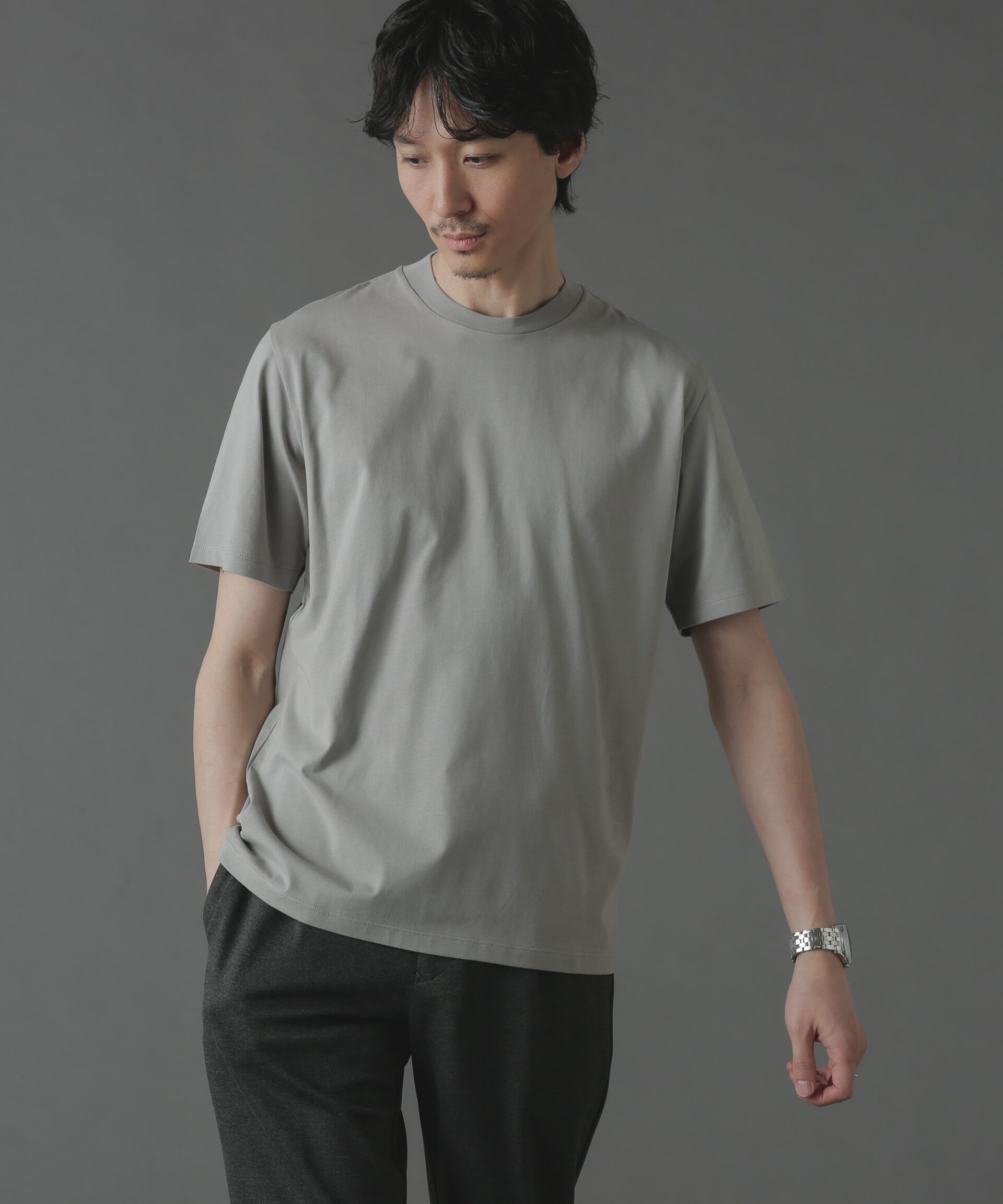 nano･universe「ジャケT(R) クルーネック 半袖」|Tシャツ・カットソー|