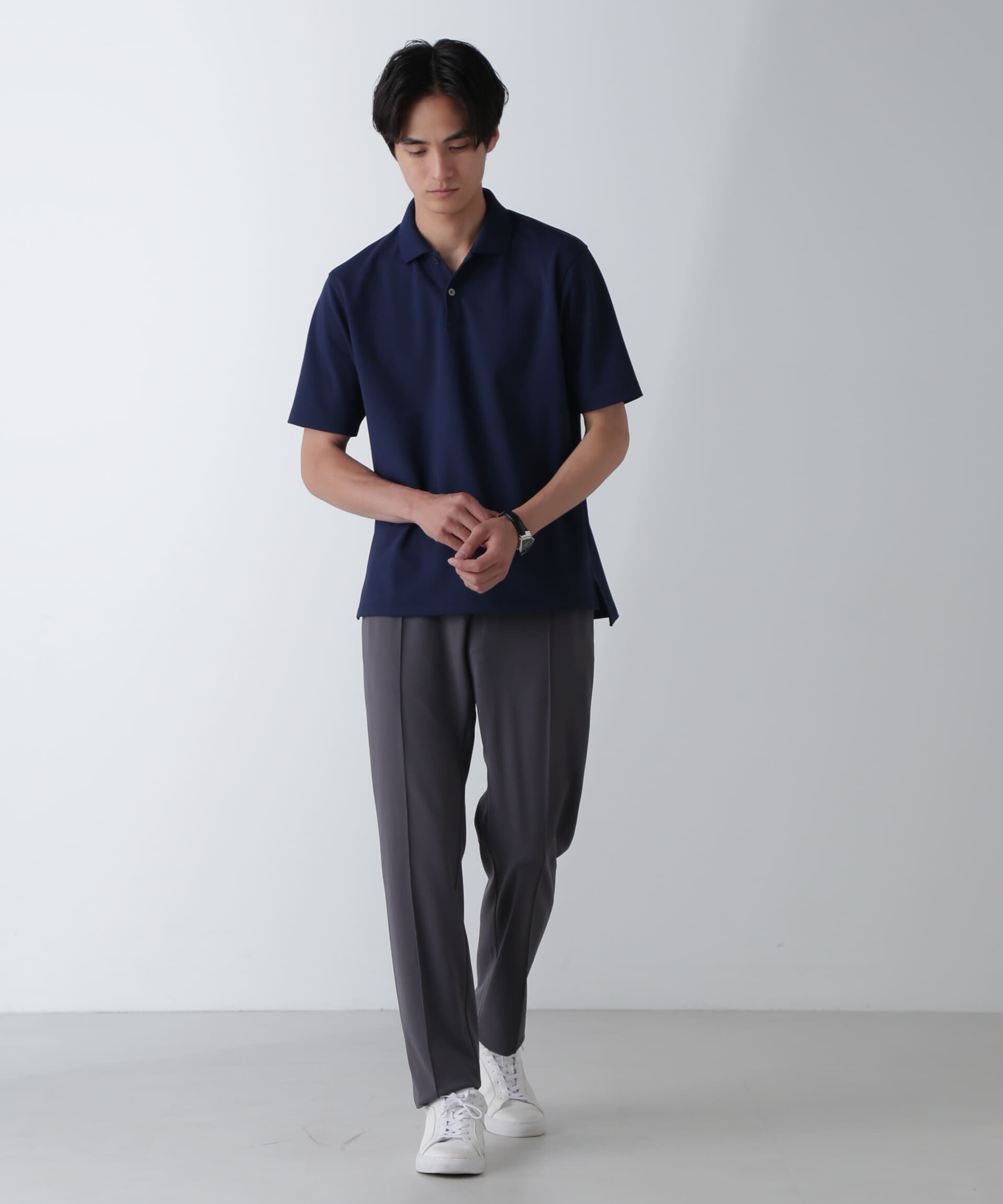 nano･universe「｢N POLO｣AQUA RHYTHM(R)鹿の子ポロシャツ 半袖」|Tシャツ・カットソー|