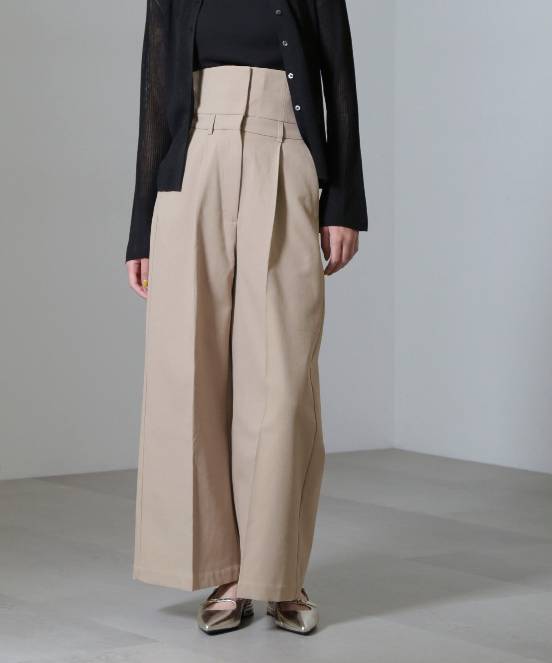 nano･universe「ハイウエストセンタープレスパンツ」|チノ|