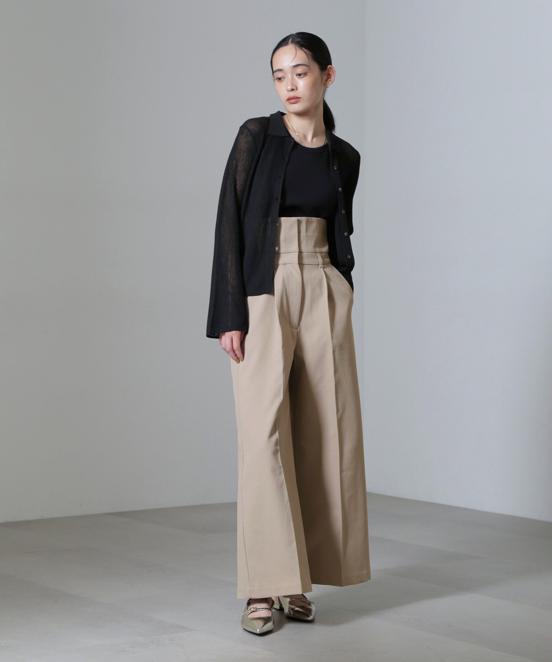 nano･universe「ハイウエストセンタープレスパンツ」|チノ|