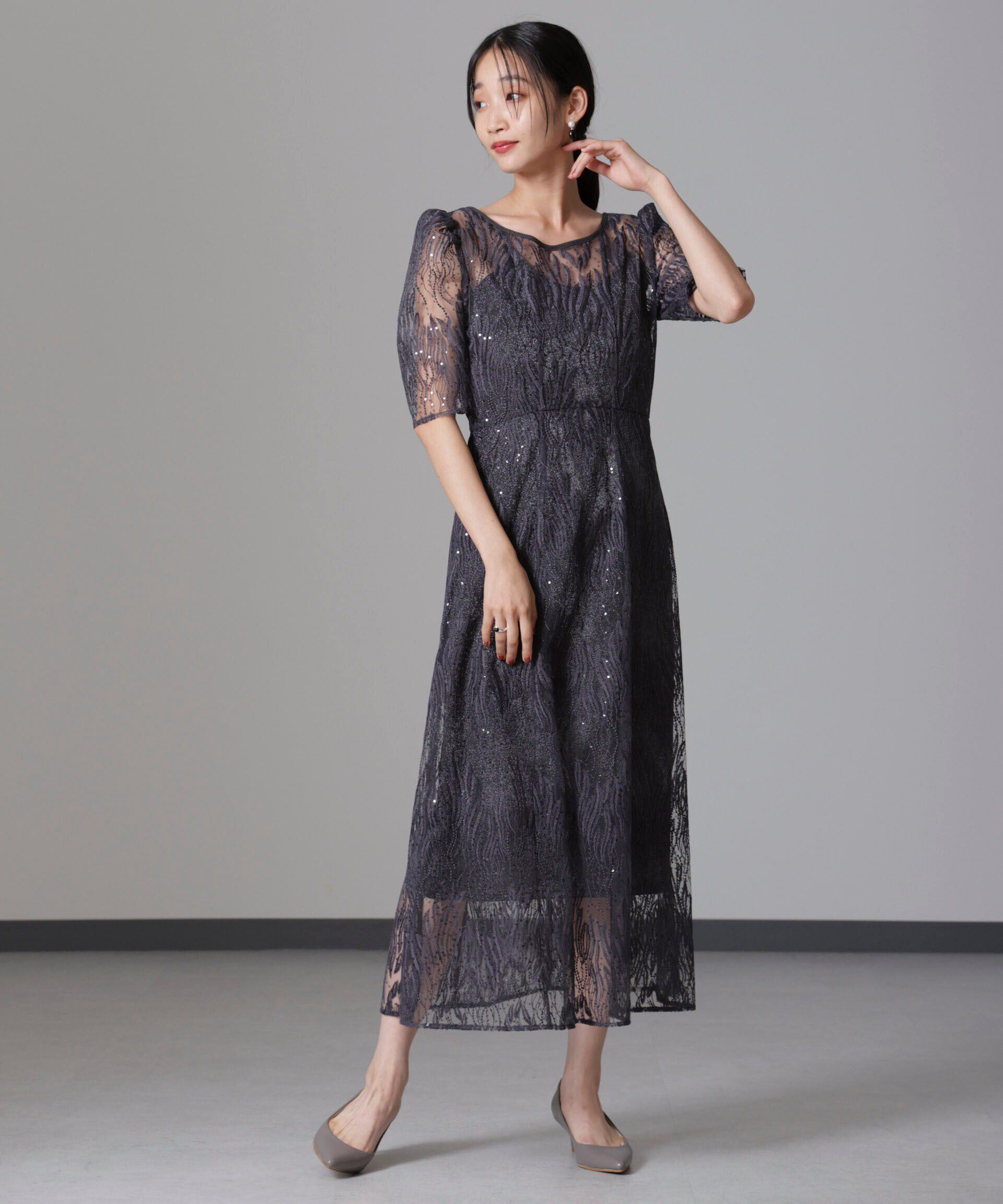 nano･universe「kaene/スパンコールアネモネドレス」|ワンピース|