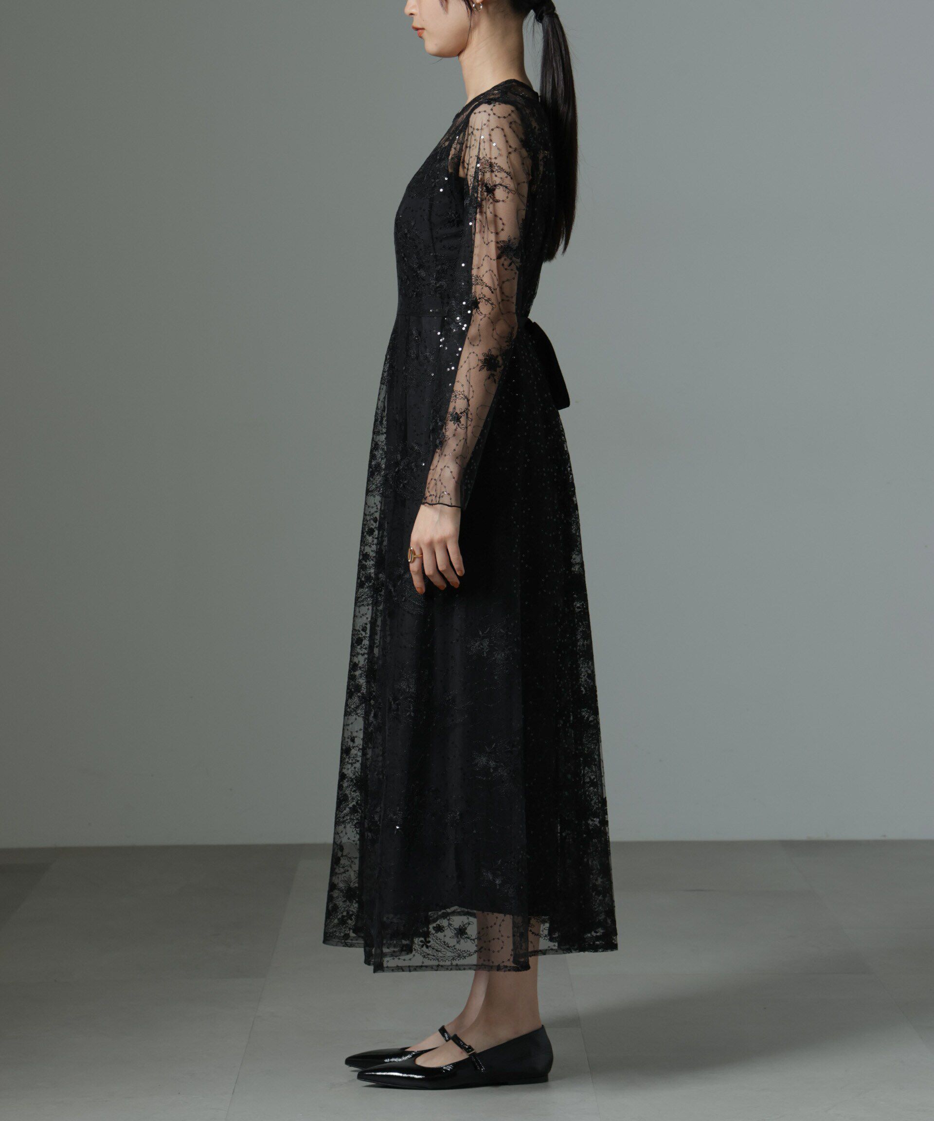 nano･universe「kaene/スパンコールエンブロイダリードレス」|ワンピース|