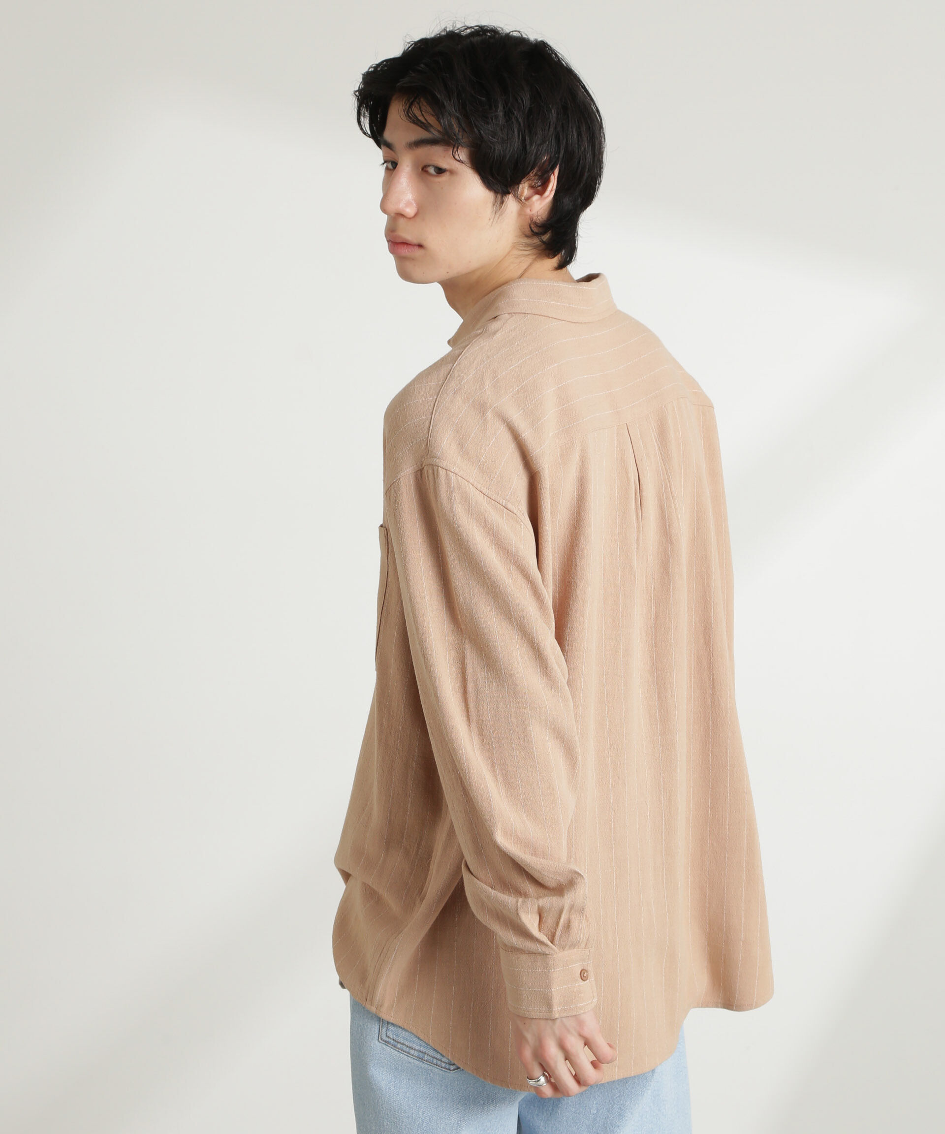 nano･universe「WEB限定/ピンストライプレギュラーカラーシャツ 長袖」|シャツ・ブラウス|