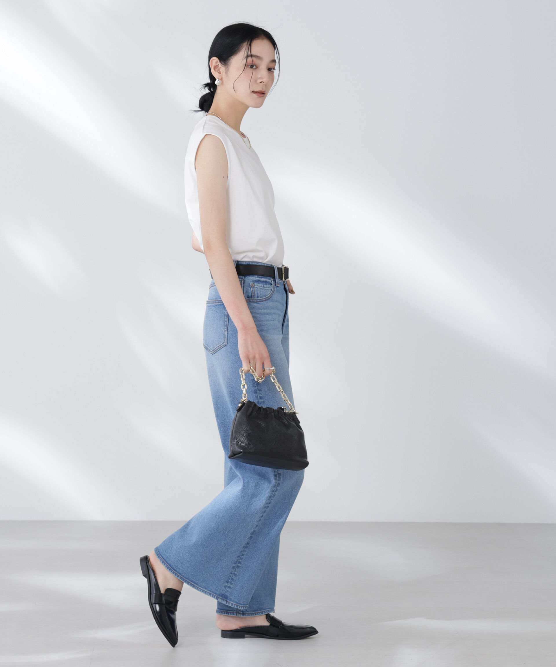 nano･universe「NANOFINE強撚コットンノースリーブトップス」|Tシャツ・カットソー|