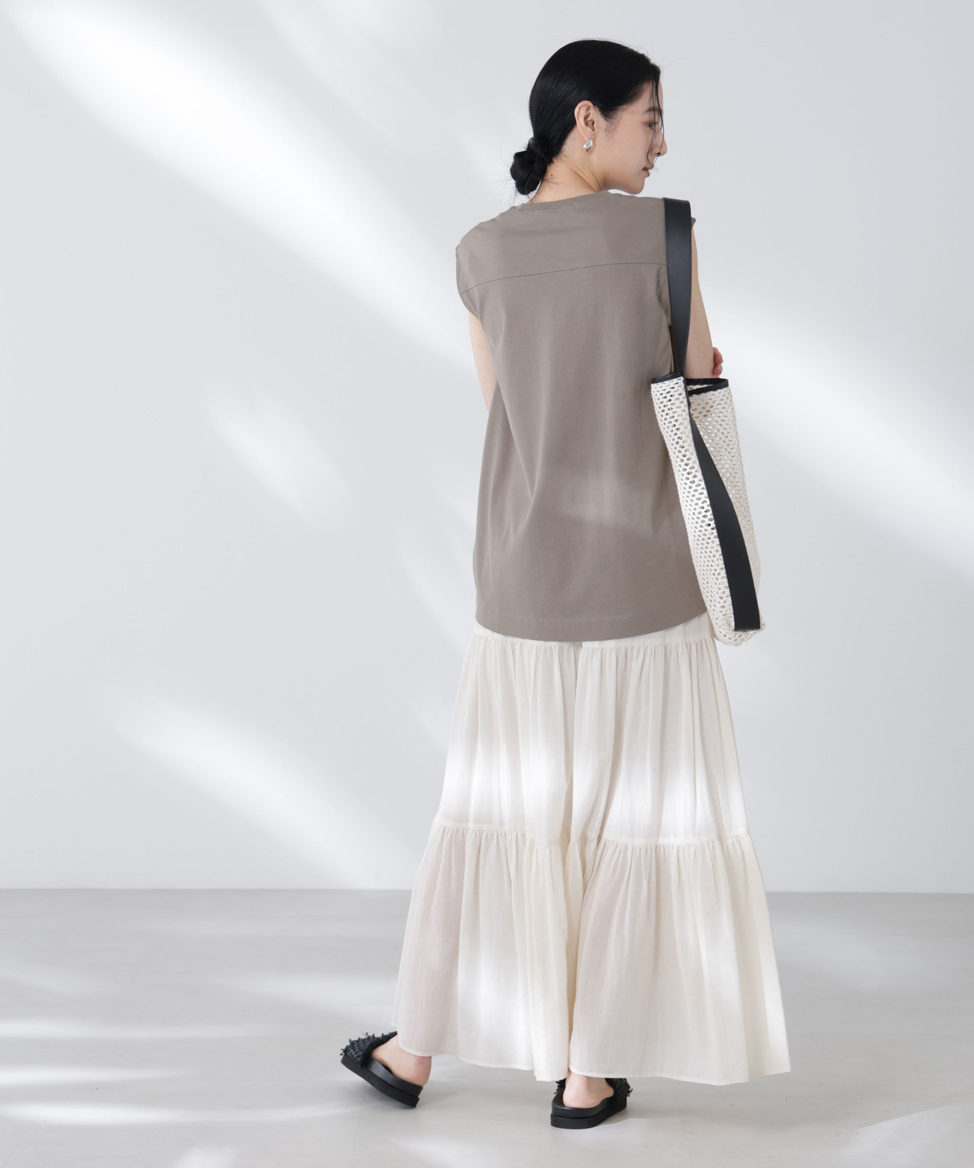 nano･universe「NANOFINE強撚コットンノースリーブトップス」|Tシャツ・カットソー|