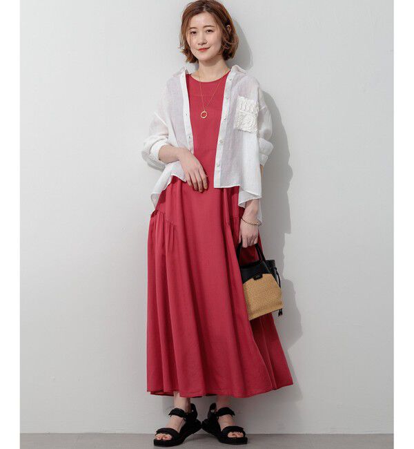 23区「LIBECOリネン ポケット刺繍 クロップドシャツ」|シャツ・ブラウス|