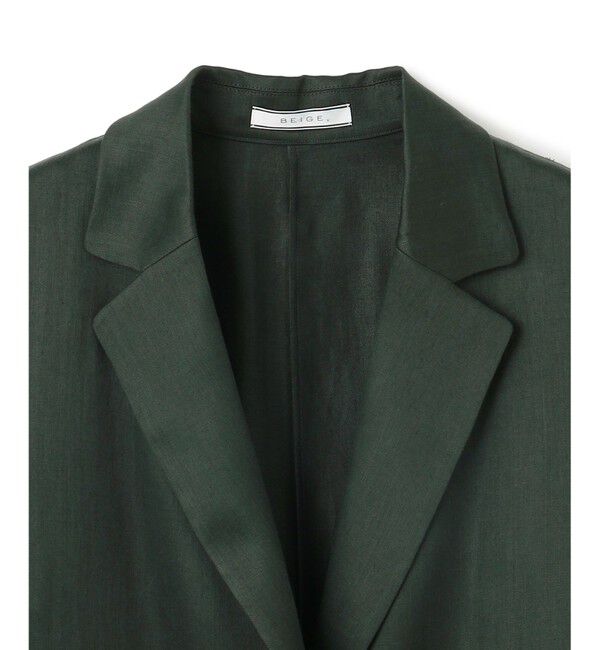 BEIGE,「【洗える】BERGAMOT / ウォッシャブルリネンバックドロストジャケット」|テーラードジャケット|