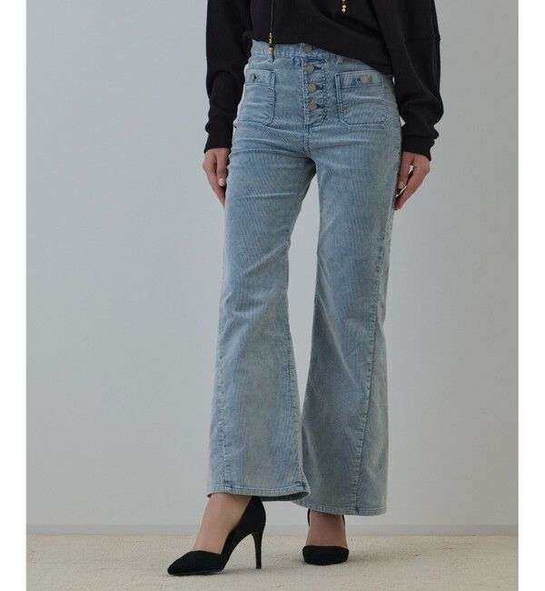 GRACE CONTINENTAL「コーデュロイフレアパンツ」|その他|ブルー