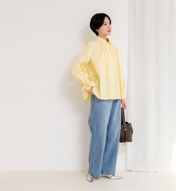 NOLLEY'S「ウォッシャブル袖リボン付きボリュームシャツ」|シャツ・ブラウス|