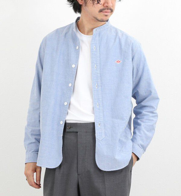 NOLLEY'S goodman「【DANTON/ダントン】DT-B0280SOX BAND COLLAR SHIRT LS 26SS」|シャツ・ブラウス|ブルー