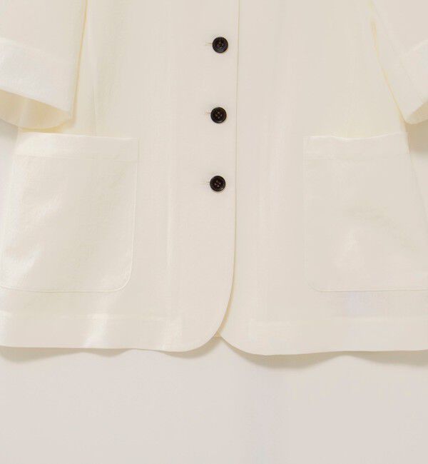 NOLLEY'S「ウォッシャブル高機能半袖ジャケット」|ノーカラージャケット|