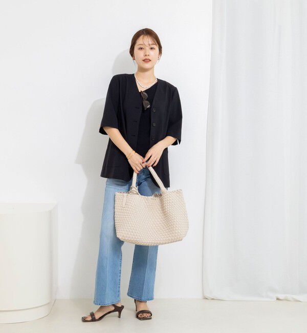 NOLLEY'S「ウォッシャブル高機能半袖ジャケット」|ノーカラージャケット|