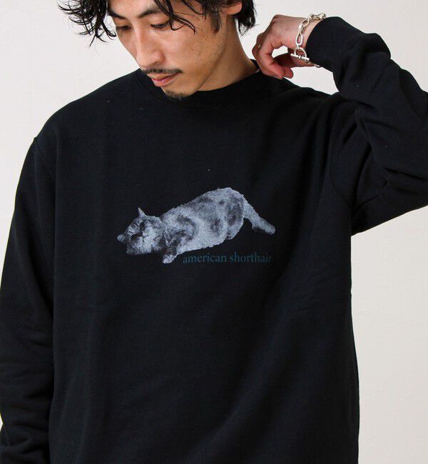 GLOSTER「【MY PET】クルーネックプリントスウェット」|スウェット・ジャージ|ブラック系その他4