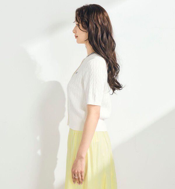 fredy emue「【毎年大人気！/完売必須】FR刺しゅうケーブル柄半袖カーディガン」|カーディガン|