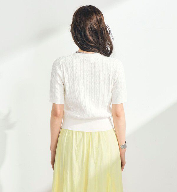 fredy emue「【毎年大人気！/完売必須】FR刺しゅうケーブル柄半袖カーディガン」|カーディガン|