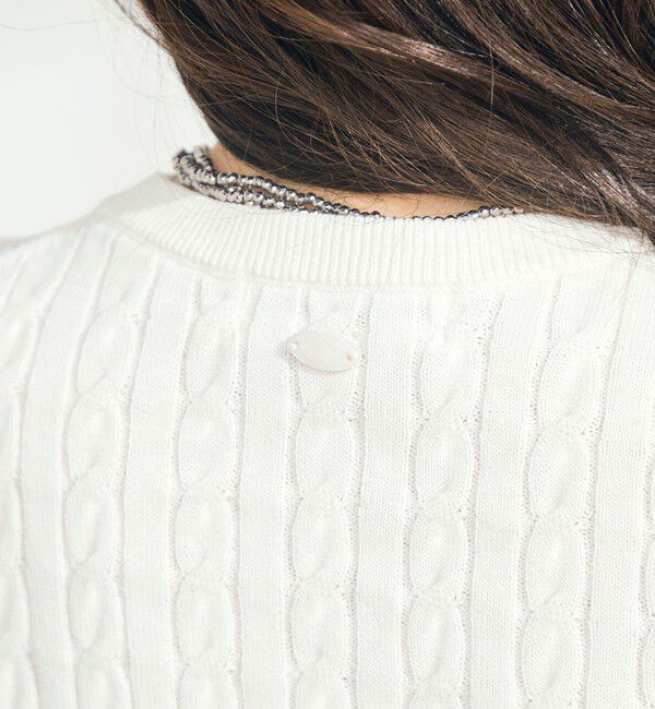 fredy emue「【毎年大人気！/完売必須】FR刺しゅうケーブル柄半袖カーディガン」|カーディガン|