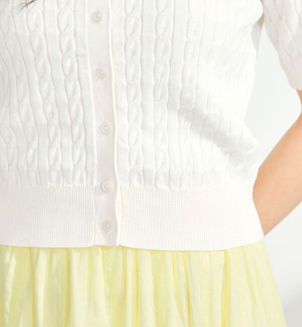 fredy emue「【毎年大人気！/完売必須】FR刺しゅうケーブル柄半袖カーディガン」|カーディガン|