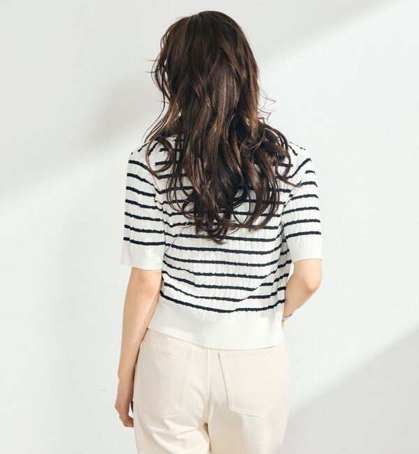 fredy emue「【毎年大人気！/完売必須】FR刺しゅうケーブル柄半袖カーディガン」|カーディガン|