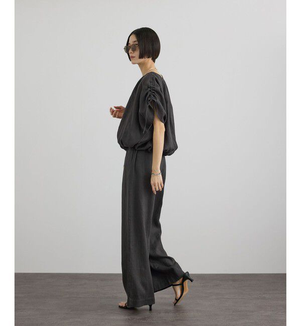 SALON adam et rope'「【WEB限定】ヨーロピアンリネンリラクシーワイドパンツ」|チノ|