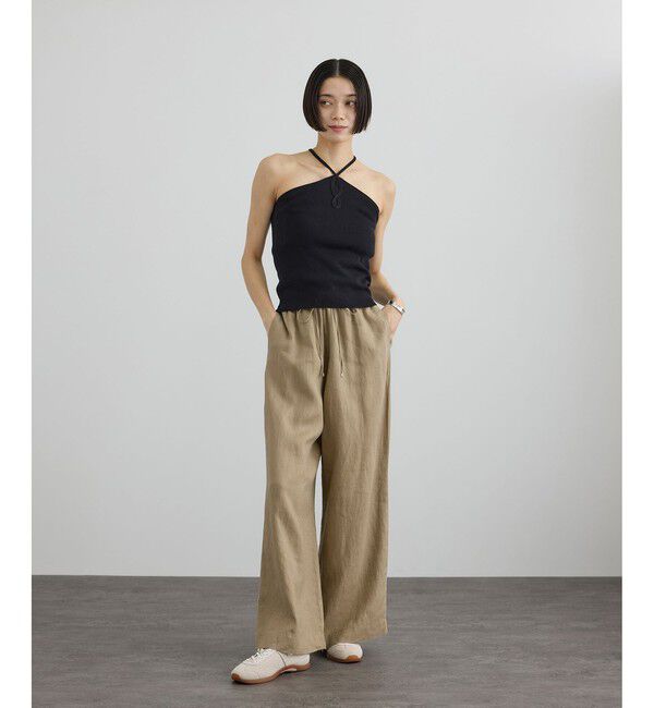 SALON adam et rope'「【WEB限定】ヨーロピアンリネンリラクシーワイドパンツ」|チノ|