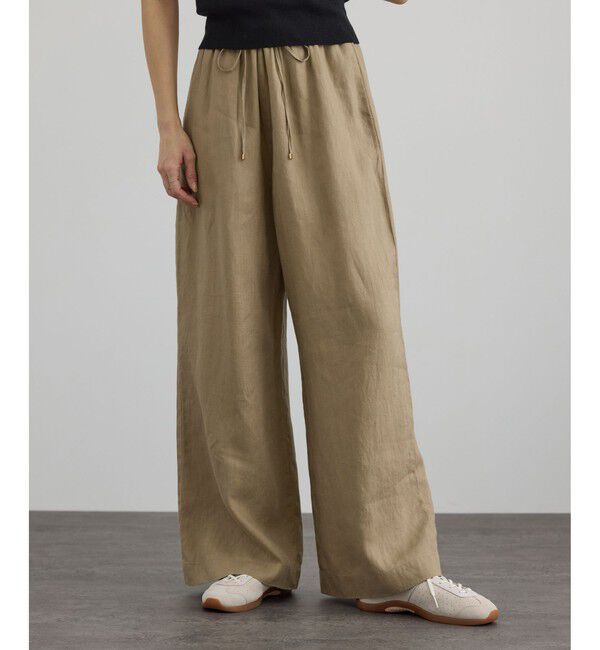 SALON adam et rope'「【WEB限定】ヨーロピアンリネンリラクシーワイドパンツ」|チノ|