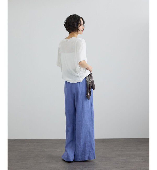 SALON adam et rope'「【WEB限定】ヨーロピアンリネンリラクシーワイドパンツ」|チノ|