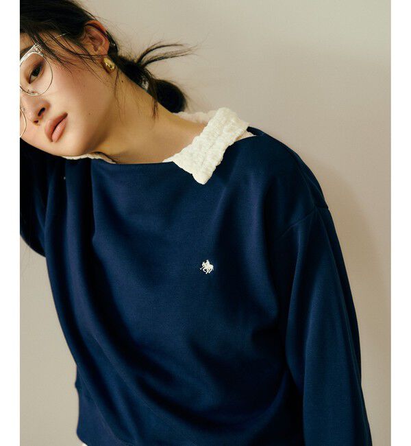 VIS「【POLO BCS】VIS別注オフショルスウェットトップス」|スウェット・ジャージ|ネイビー(40)