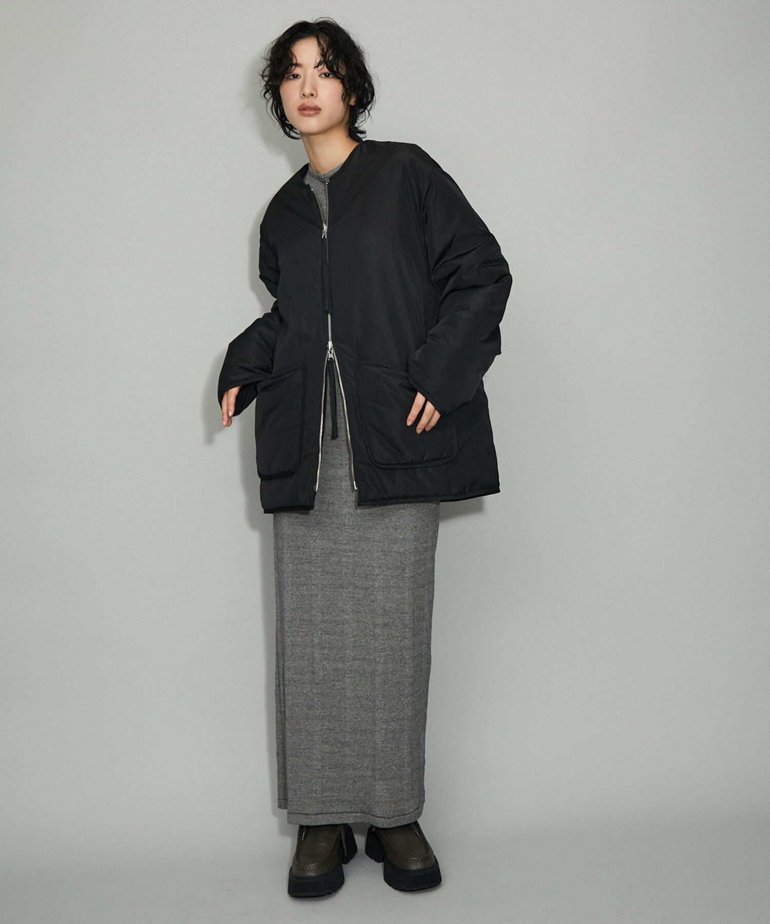 ADAM ET ROPE'「【WEB限定】リバーシブルツイードブルゾン」|ブルゾン・スタジャン|