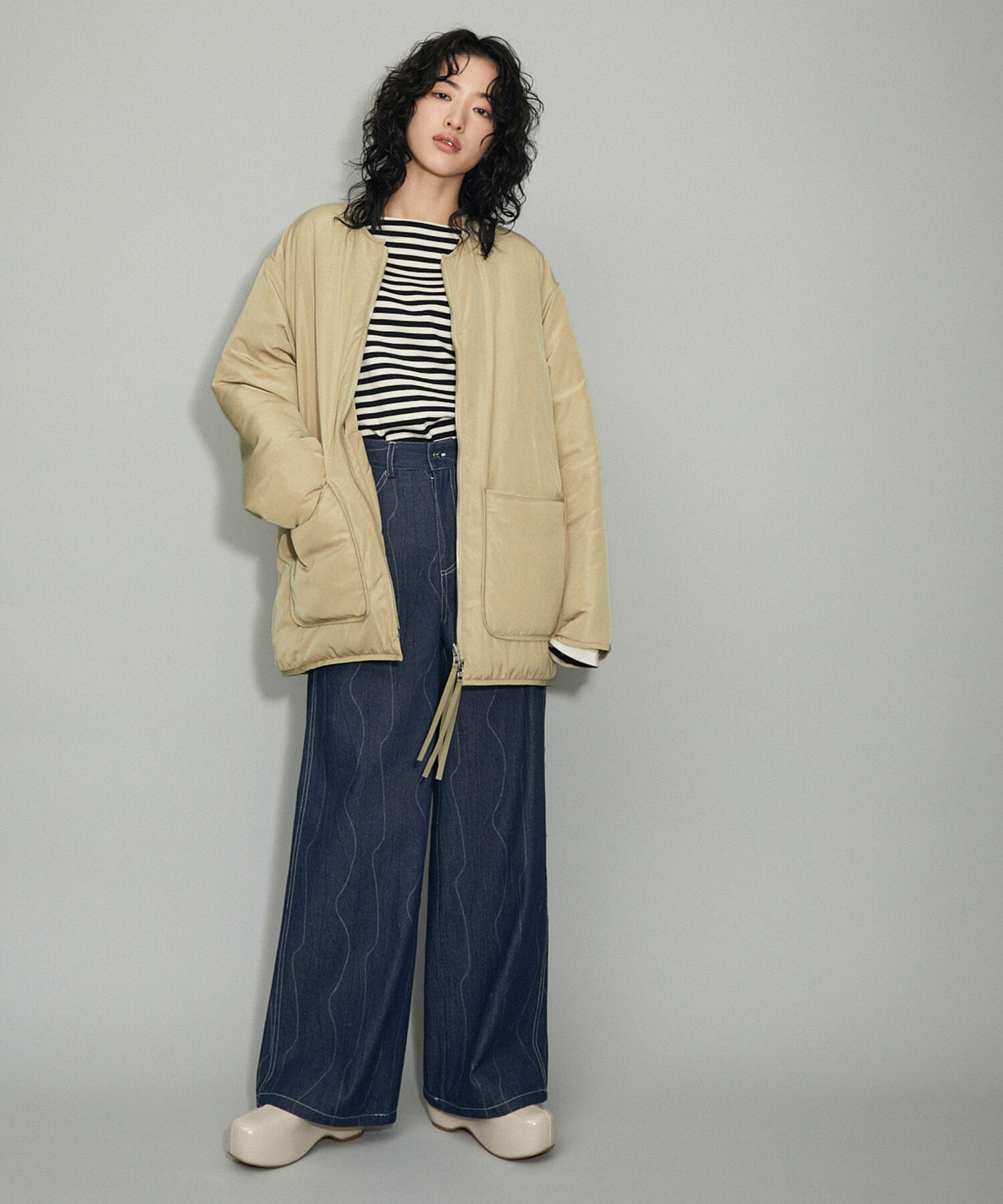 ADAM ET ROPE'「【WEB限定】リバーシブルツイードブルゾン」|ブルゾン・スタジャン|