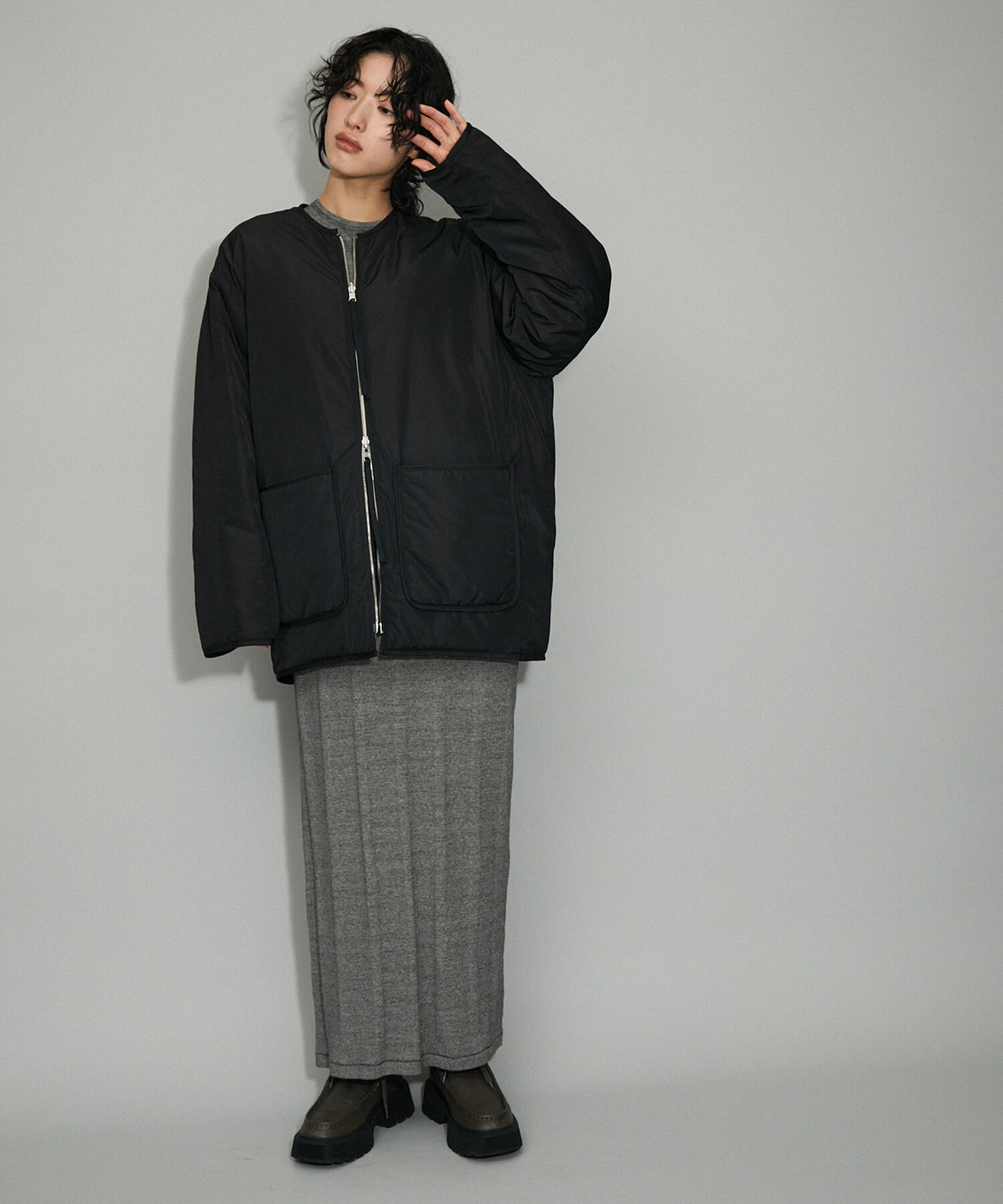 ADAM ET ROPE'「【WEB限定】リバーシブルツイードブルゾン」|ブルゾン・スタジャン|