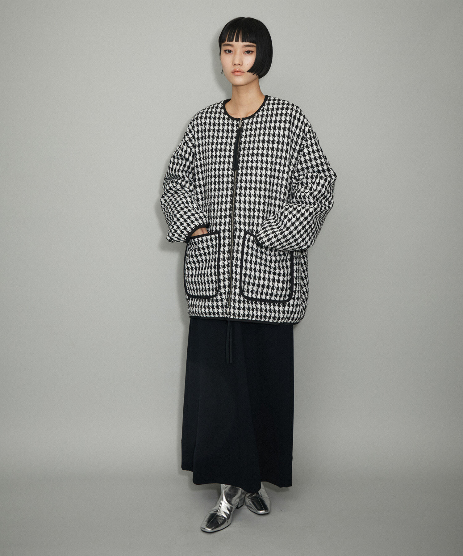 ADAM ET ROPE'「【WEB限定】リバーシブルツイードブルゾン」|ブルゾン・スタジャン|