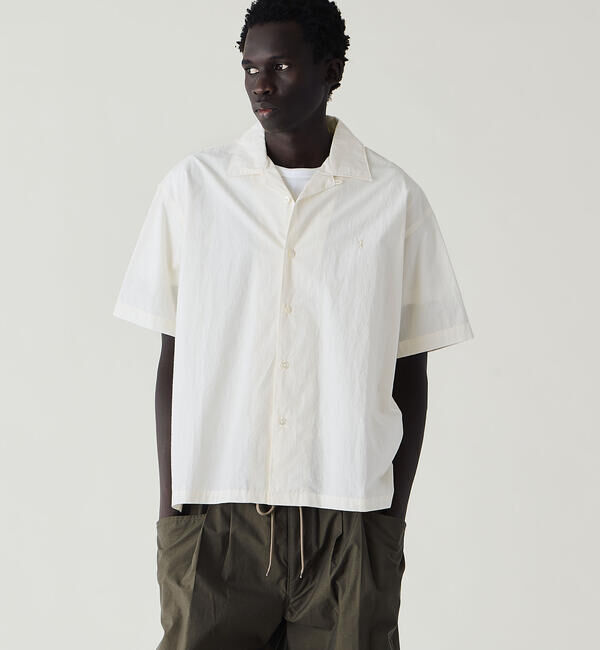 GYMPHLEX「Gymphlex | コットンタイプライター 半袖オープンカラーシャツ MEN」|シャツ・ブラウス|IVORY