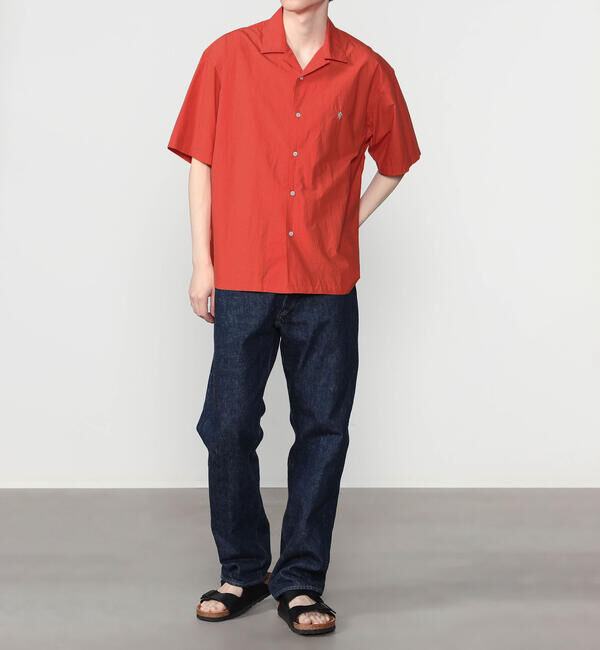 GYMPHLEX「Gymphlex | コットンタイプライター 半袖オープンカラーシャツ MEN」|シャツ・ブラウス|