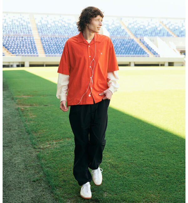 GYMPHLEX「Gymphlex | コットンタイプライター 半袖オープンカラーシャツ MEN」|シャツ・ブラウス|