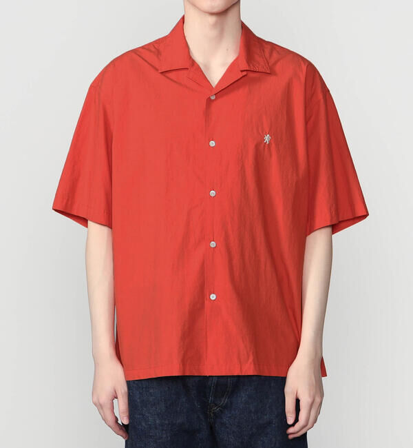 GYMPHLEX「Gymphlex | コットンタイプライター 半袖オープンカラーシャツ MEN」|シャツ・ブラウス|