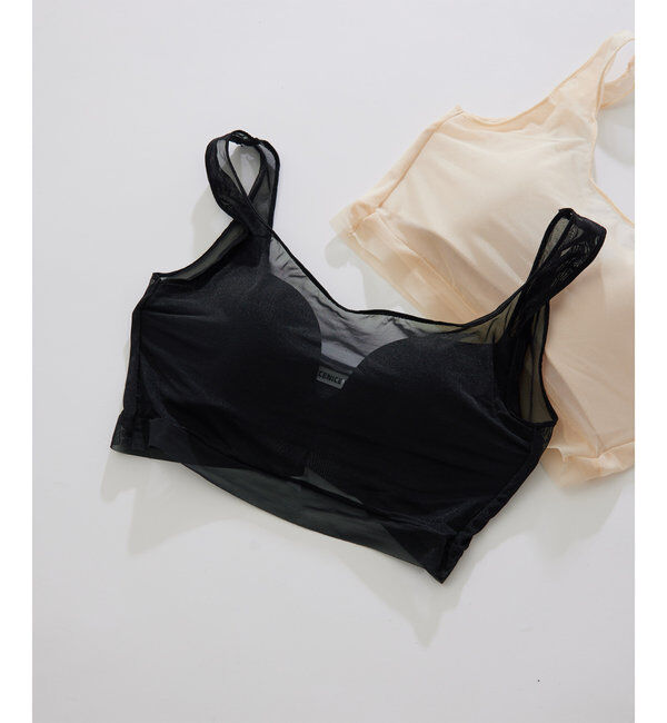  「【NICENICE MOMENT】MESH BRA TANK」|インナー|ブラック
