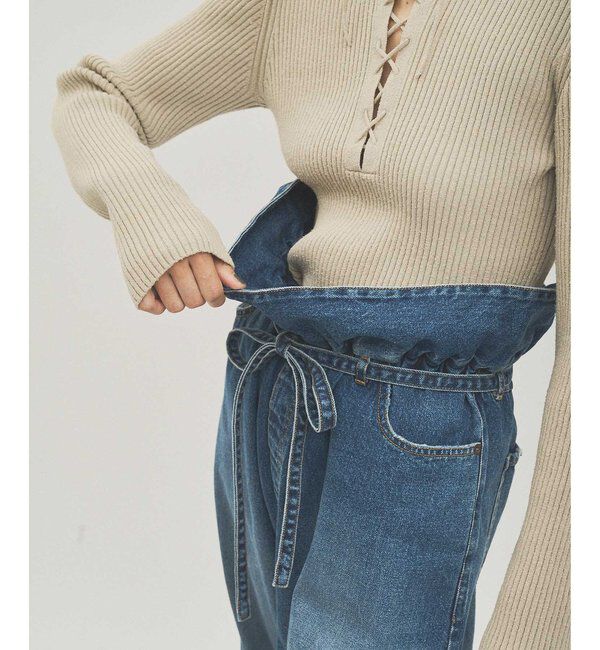  「フリルデニムパンツ」|デニム|