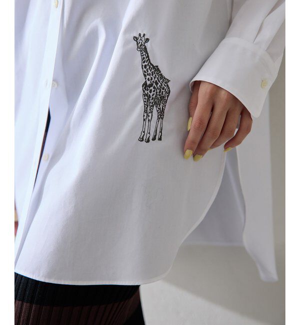 「＜一部カラー期間限定販売＞アニマル刺繍シャツ」|シャツ・ブラウス|