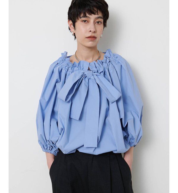  「コットンタイプライターギャザーブラウス」|シャツ・ブラウス|