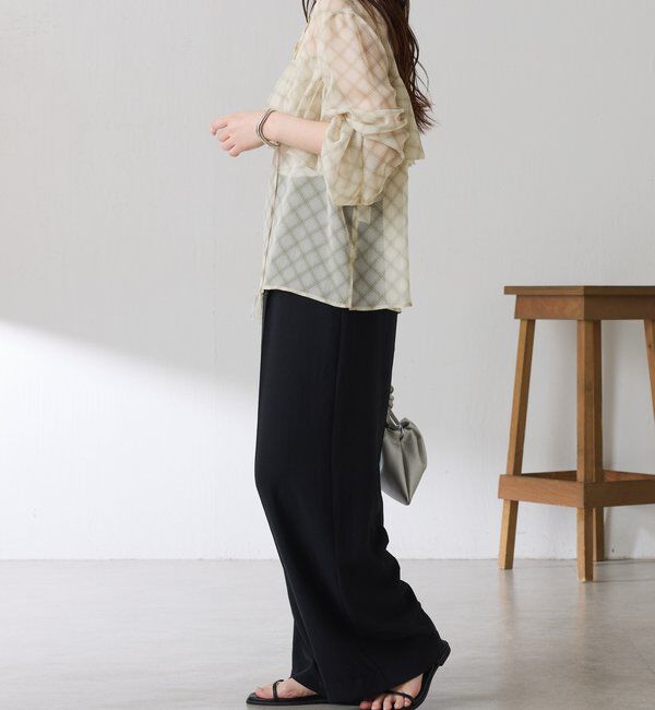  「チェックシフォンラッフルブラウス」|シャツ・ブラウス|