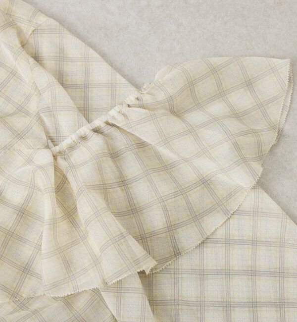  「チェックシフォンラッフルブラウス」|シャツ・ブラウス|