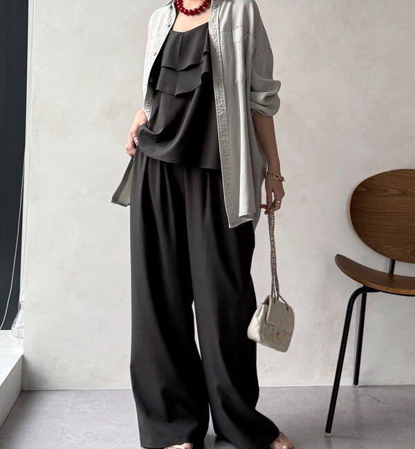  「ドライタッチワイドパンツ」|チノ|